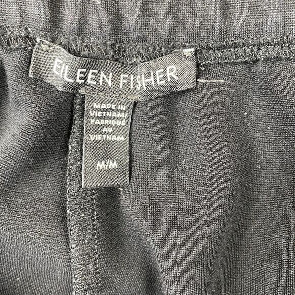 Eileen Fisher Black Stretch Pants Womens M (32x27) Tencel Blend Wide Leg Comfort - Picture 4 of 10